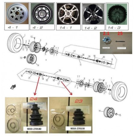 Kit soufflet de cardan cote pont