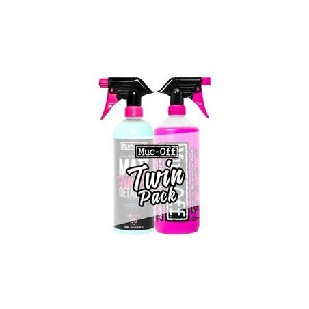 Kit entretien MUC-OFF Twin Pack Nettoyant Moto 1L + Matt Finish 750ml
