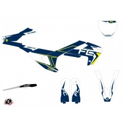 Kit Déco Moto Cross Halftone Husqvarna FC-FE Blanc Bleu