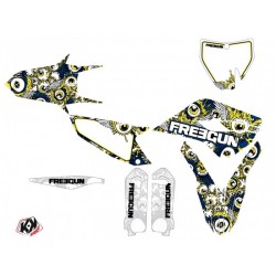 Kit Déco Moto Cross Freegun Eyed Husqvarna FC 350 Bleu Jaune