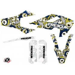 Kit Déco Moto Cross Freegun Eyed Husqvarna FC 350 Bleu Jaune LIGHT