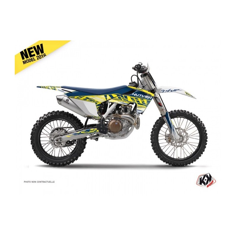Kit Déco Moto Cross Eraser Husqvarna FC 350 Jaune Bleu