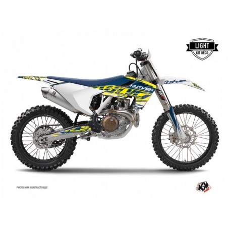 Kit Déco Moto Cross Eraser Husqvarna FC 350 Jaune Bleu LIGHT