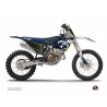Kit Déco Moto Cross Halftone Husqvarna FC-FE Blanc Bleu