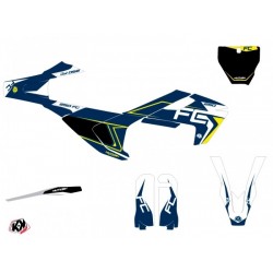 Kit Déco Moto Cross Halftone Husqvarna FC-FE Blanc Bleu