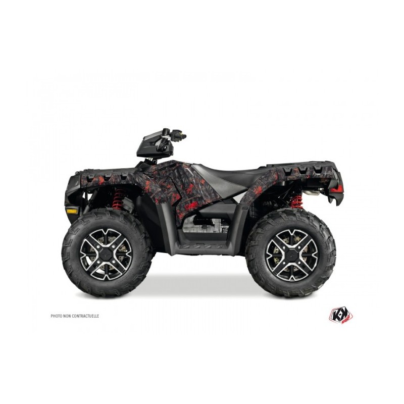 Kit Déco Quad Camo Polaris 550-850-1000 Sportsman Forest Noir Rouge