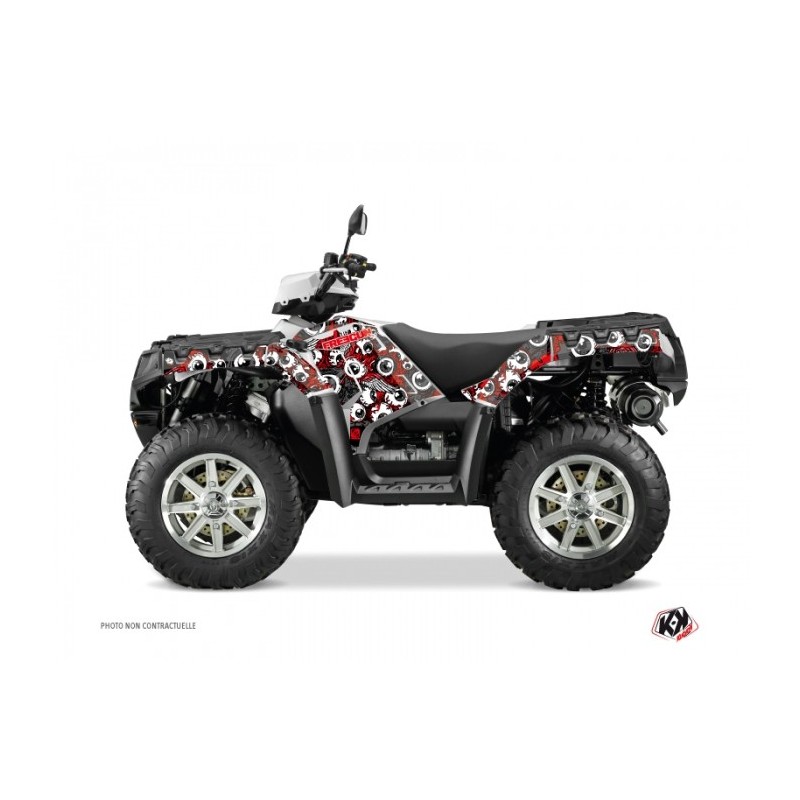 Kit Déco Quad Freegun Eyed Polaris 550-850-1000 Sportsman Forest Rouge Gris