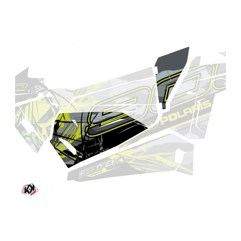 Kit Déco Portes Origine Basses Evil SSV Polaris RZR 900S 2015-2019 Gris Vert