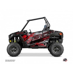 Kit Déco Portes Origine Basses Evil SSV Polaris RZR 900S 2015-2019 Gris Rouge