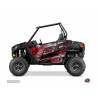 Kit Déco Portes Origine Basses Evil SSV Polaris RZR 900S 2015-2019 Gris Rouge