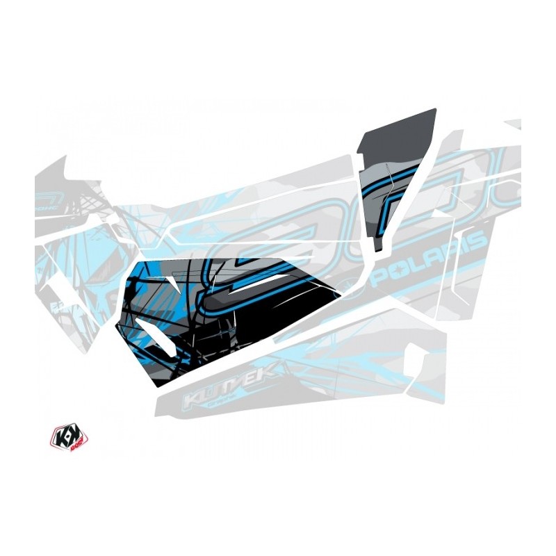 Kit Déco Portes Origine Basses Evil SSV Polaris RZR 900S 2015-2019 Gris Bleu