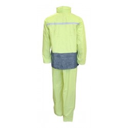 Ensemble Pluie Taille L Polyester Revêtement Pvc Jaune Marquages Reflechissants