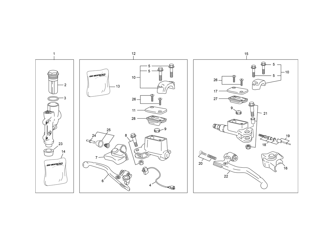 Maitre cylindre frein avant embrayage - arrière